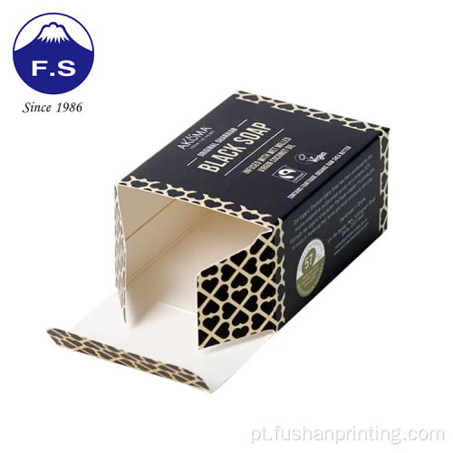 Impressão de papel personalizado Caixa de sabão preto de estilo simples